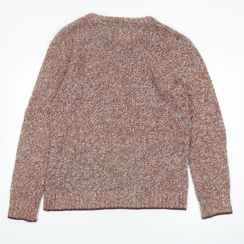 Fat Face Mens Brown Chunky Knit Cotton Wool Jumper Size S