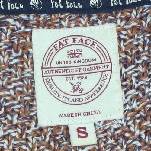 Fat Face Mens Brown Chunky Knit Cotton Wool Jumper Size S
