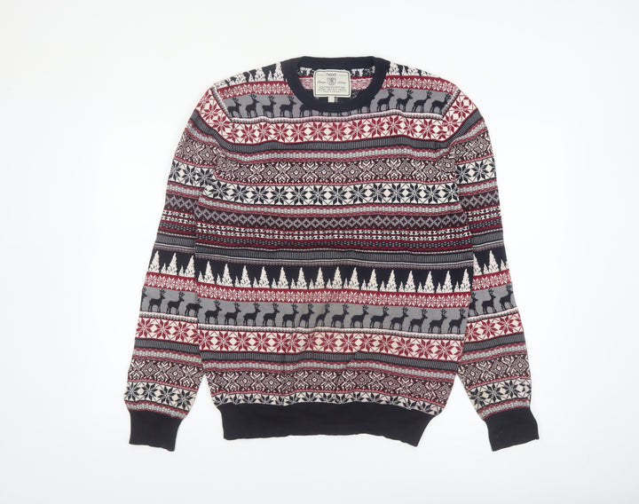Next Men’s Multicoloured Fair Isle Christmas Cotton Jumper L