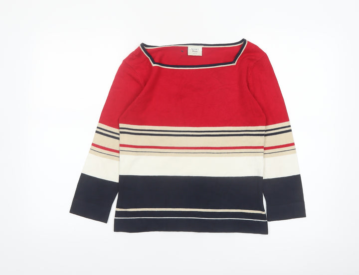 NEXT Women’s Multicoloured Striped Boat Neck Petite Jumper UK 10