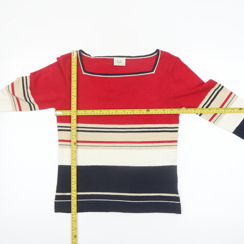 NEXT Women’s Multicoloured Striped Boat Neck Petite Jumper UK 10