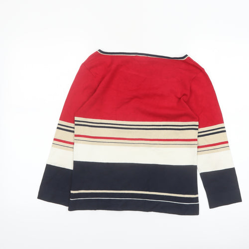 NEXT Women’s Multicoloured Striped Boat Neck Petite Jumper UK 10