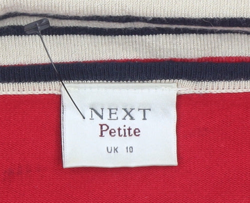 NEXT Women’s Multicoloured Striped Boat Neck Petite Jumper UK 10