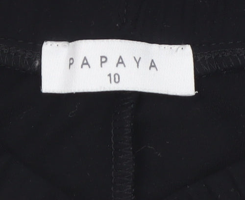 Papaya Women’s Black Size 10 Elastic Waist Stripe Jogger Trousers