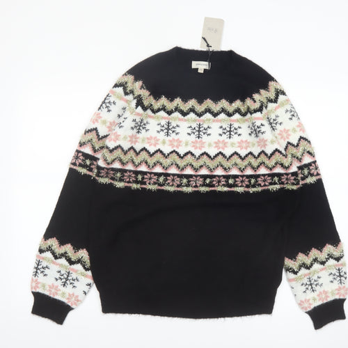 JD Williams Women’s Black Fair Isle Christmas Jumper Size 8/10
