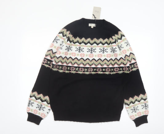 JD Williams Women’s Black Fair Isle Christmas Jumper Size 8/10