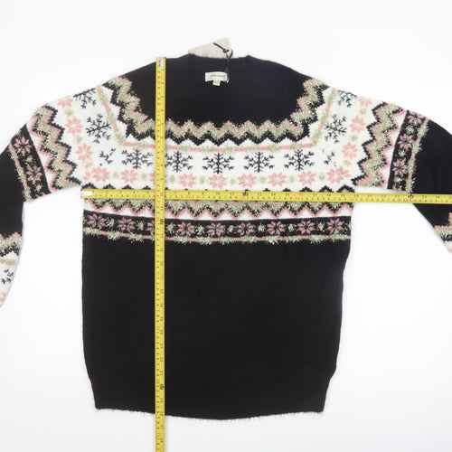 JD Williams Women’s Black Fair Isle Christmas Jumper Size 8/10