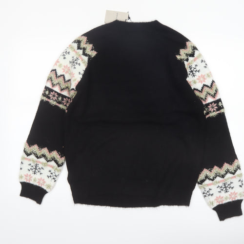 JD Williams Women’s Black Fair Isle Christmas Jumper Size 8/10