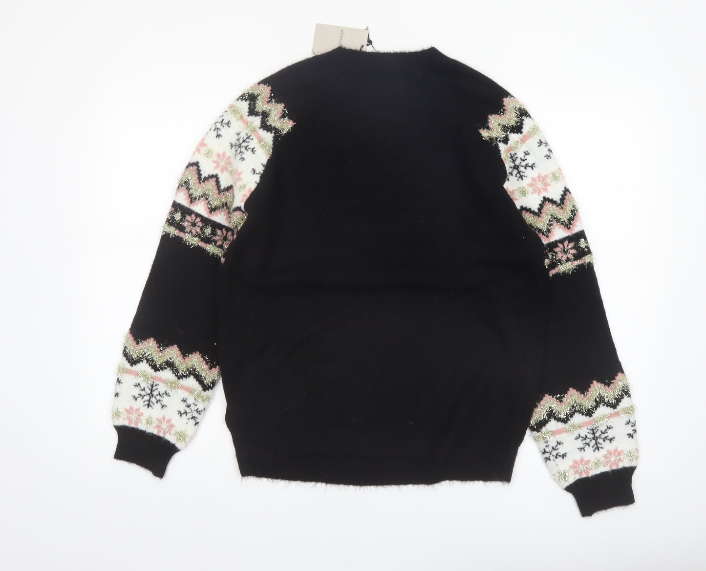 JD Williams Women’s Black Fair Isle Christmas Jumper Size 8/10