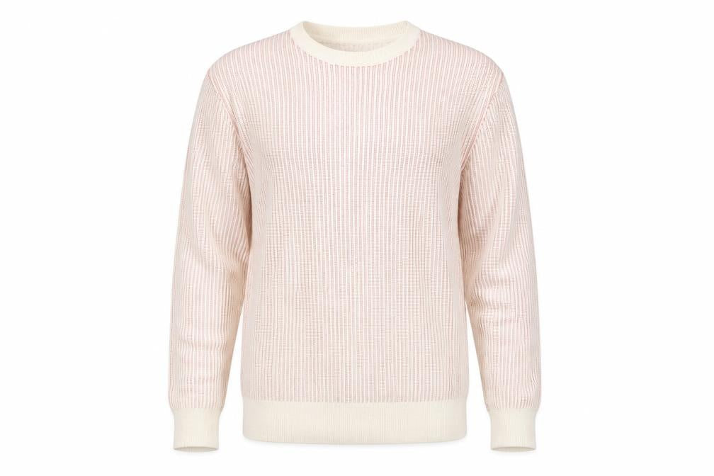 Hackett London Men's Beige Striped Cotton Crew Neck Jumper Size L