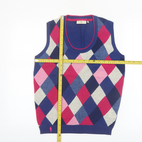 Glenmuir Women's Multicoloured Argyle Lambswool Knit Vest S