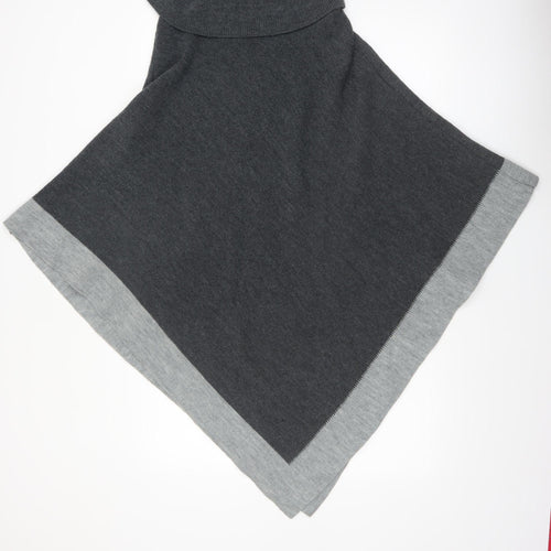 Principles Women Grey Roll Neck Knit Cape Jumper One Size