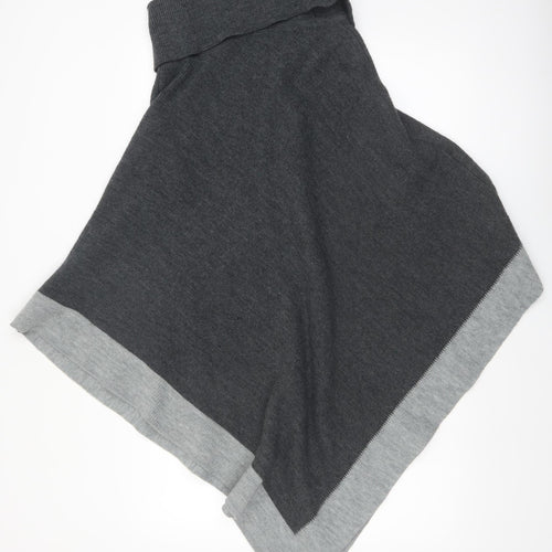 Principles Women Grey Roll Neck Knit Cape Jumper One Size