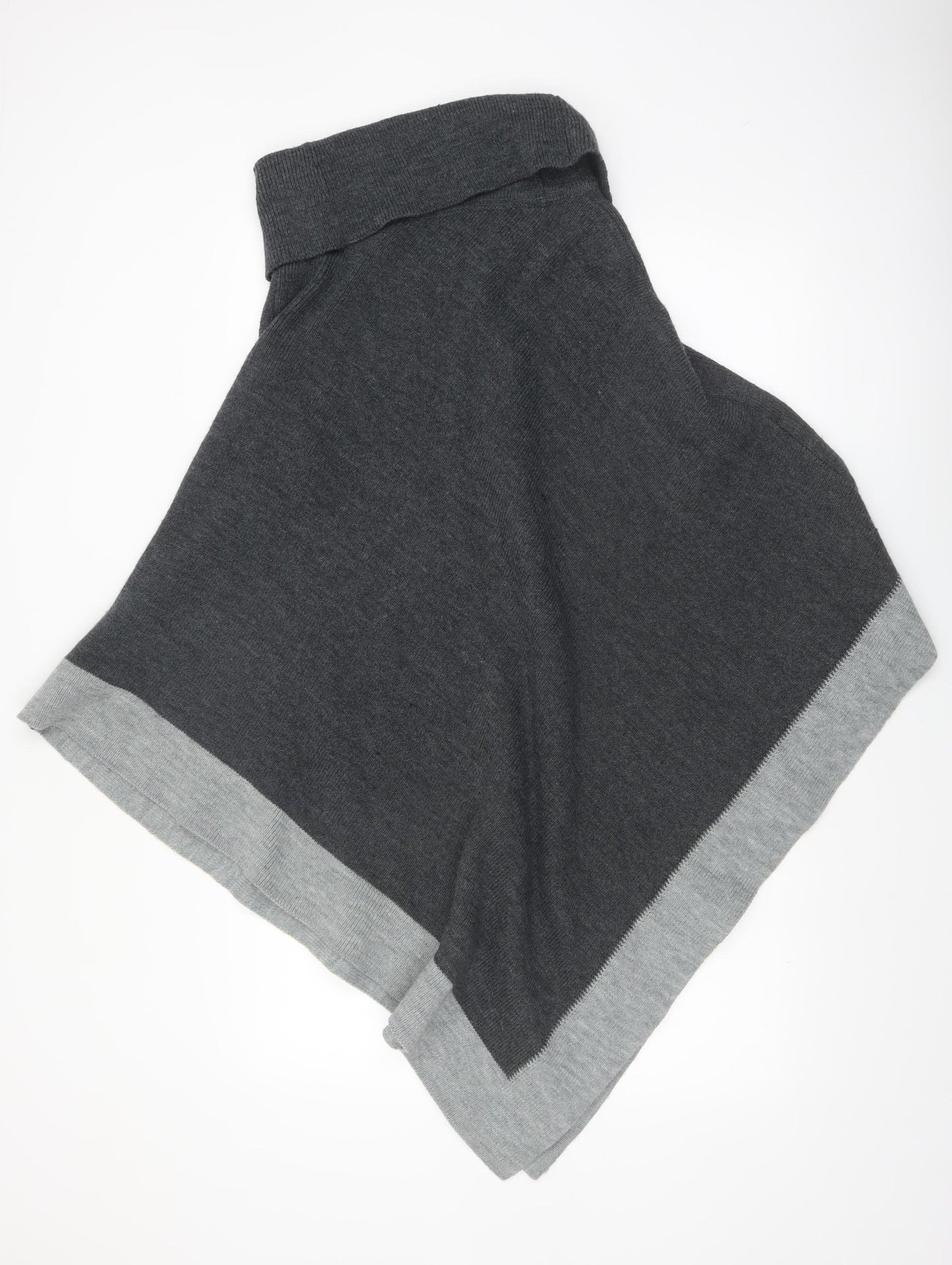 Principles Women Grey Roll Neck Knit Cape Jumper One Size