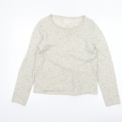 Max Studio Women's Ivory 100% Cashmere Long Sleeve Pullover Jumper Size S