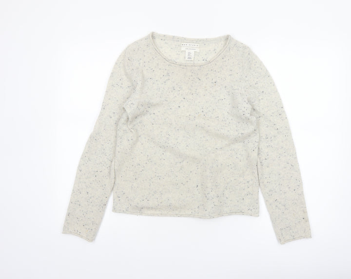 Max Studio Women's Ivory 100% Cashmere Long Sleeve Pullover Jumper Size S