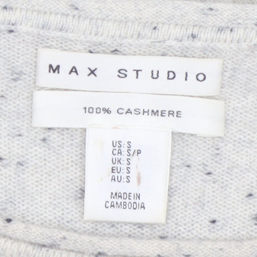 Max Studio Women's Ivory 100% Cashmere Long Sleeve Pullover Jumper Size S