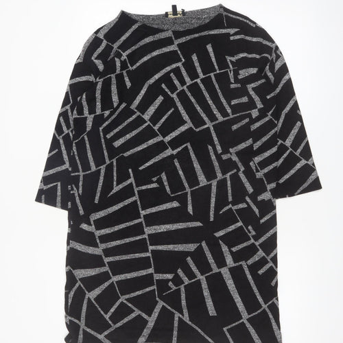 Phase Eight Women’s Black Geometric Knit Tunic Jumper UK 12