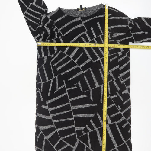 Phase Eight Women’s Black Geometric Knit Tunic Jumper UK 12