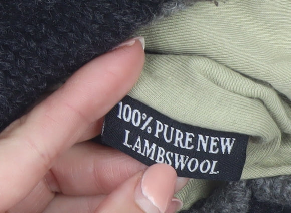 IrelandsEye Womens Black Wool Hooded Full Zip Jumper M