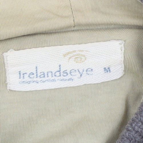 IrelandsEye Womens Black Wool Hooded Full Zip Jumper M