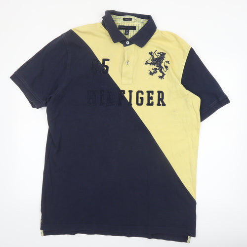 Tommy Hilfiger Men's Beige & Navy Polo Shirt XL Classic Fit