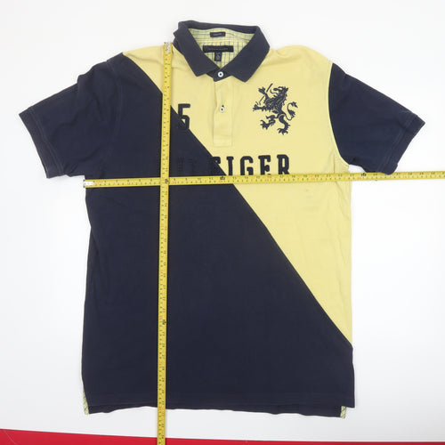 Tommy Hilfiger Men's Beige & Navy Polo Shirt XL Classic Fit