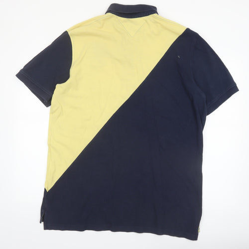 Tommy Hilfiger Men's Beige & Navy Polo Shirt XL Classic Fit