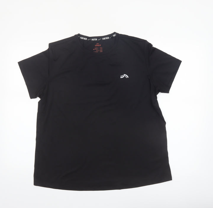 Crivit Women's Black Short Sleeve Sports T-Shirt Size L