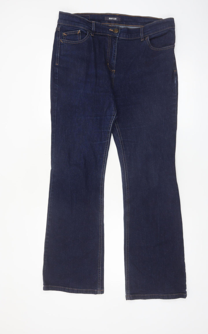 Marks and Spencer Women Blue Bootcut Jeans Size 14 Regular Fit