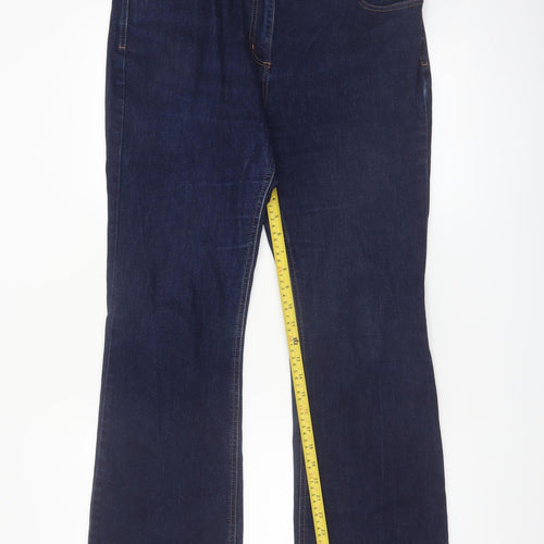 Marks and Spencer Women Blue Bootcut Jeans Size 14 Regular Fit