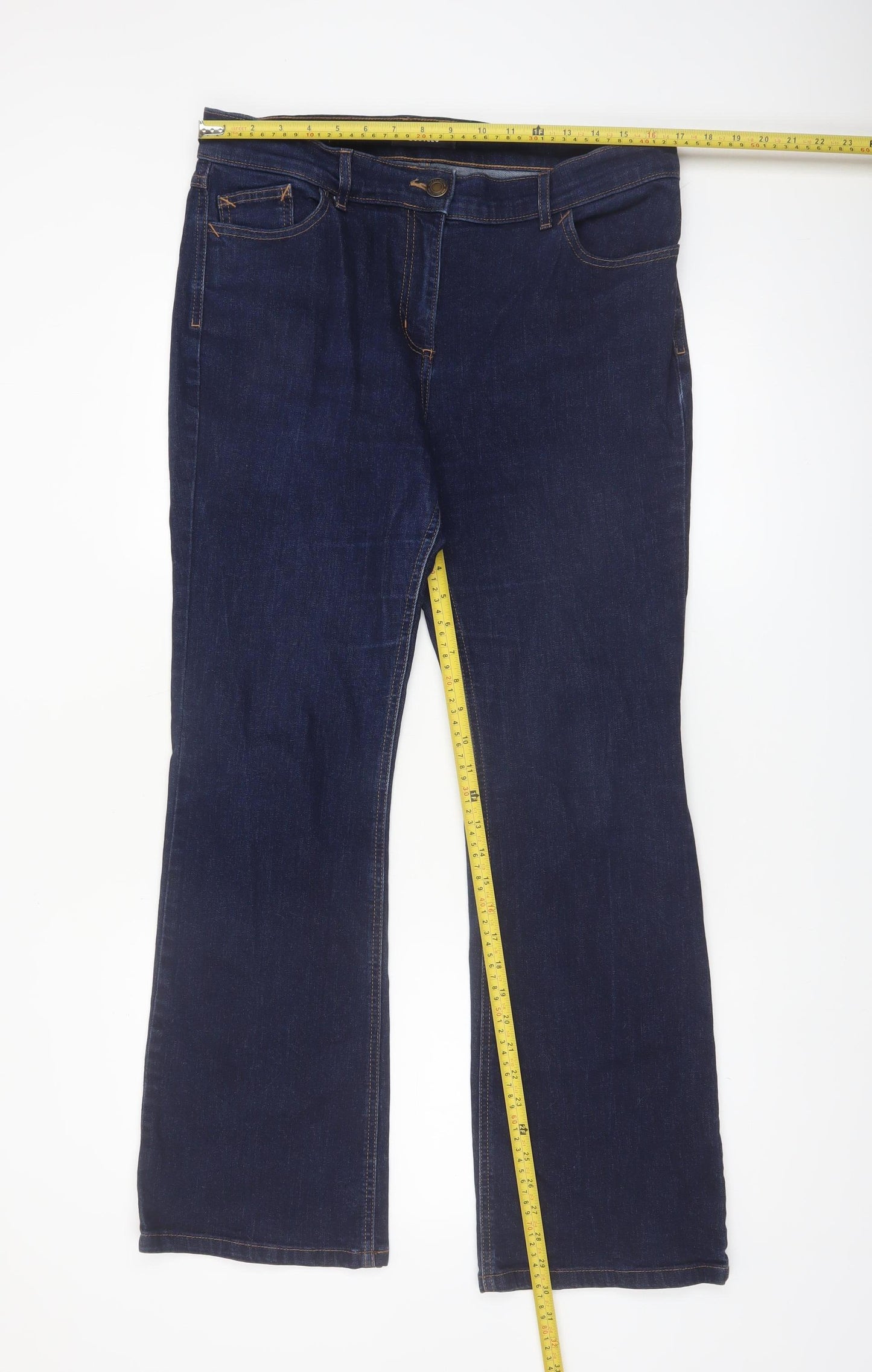 Marks and Spencer Women Blue Bootcut Jeans Size 14 Regular Fit