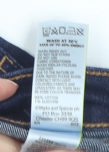 Marks and Spencer Women Blue Bootcut Jeans Size 14 Regular Fit