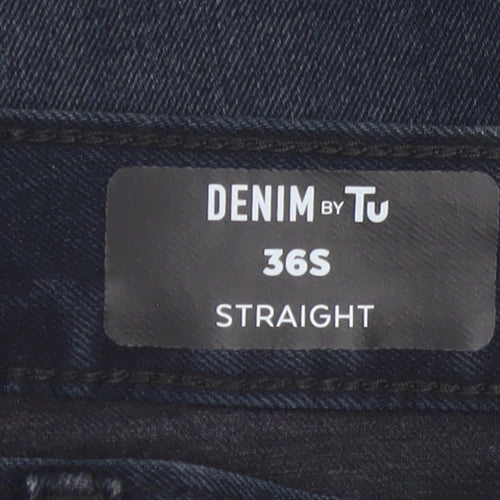 Denim by Tu Men's Blue 36S Straight Fit Jeans