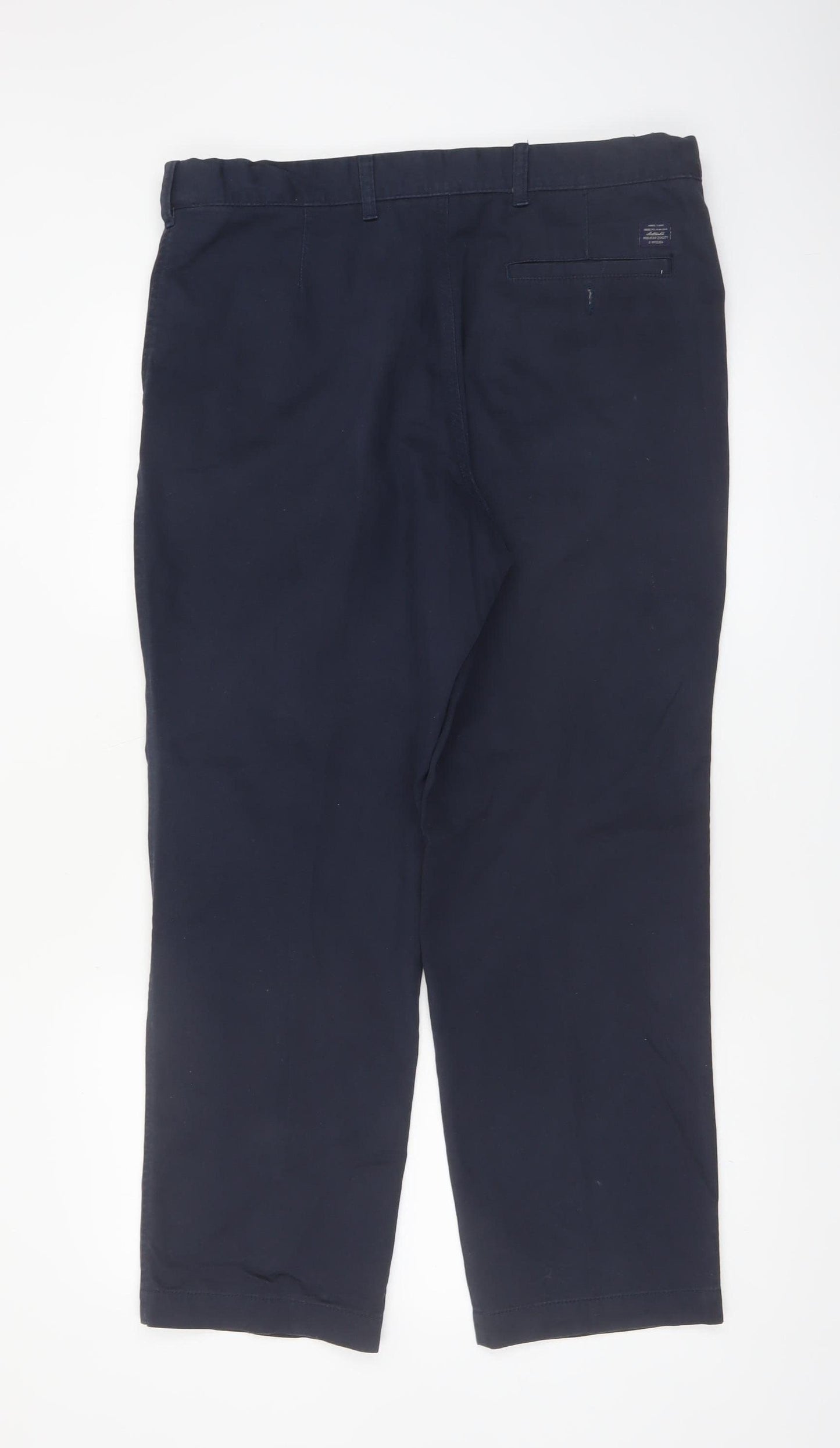 Marks and Spencer Men's Blue Chino Trousers 36W 29L Regular Fit