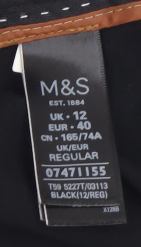 Marks and Spencer Women's Black Size 12 Regular Dress Pants Trousers