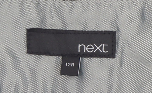 Next Women Black Wide-Leg Trousers Size 12R Polyester Viscose Blend