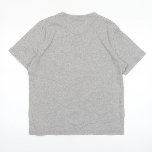 Lee Cooper Women’s Grey V-Neck Cotton Blend Short Sleeve T-Shirt L