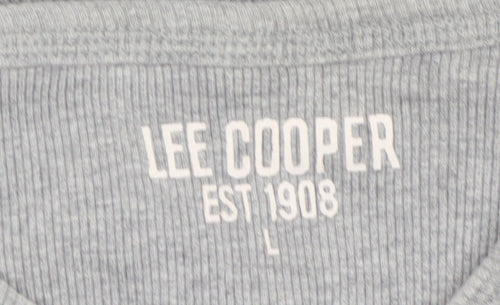 Lee Cooper Women’s Grey V-Neck Cotton Blend Short Sleeve T-Shirt L