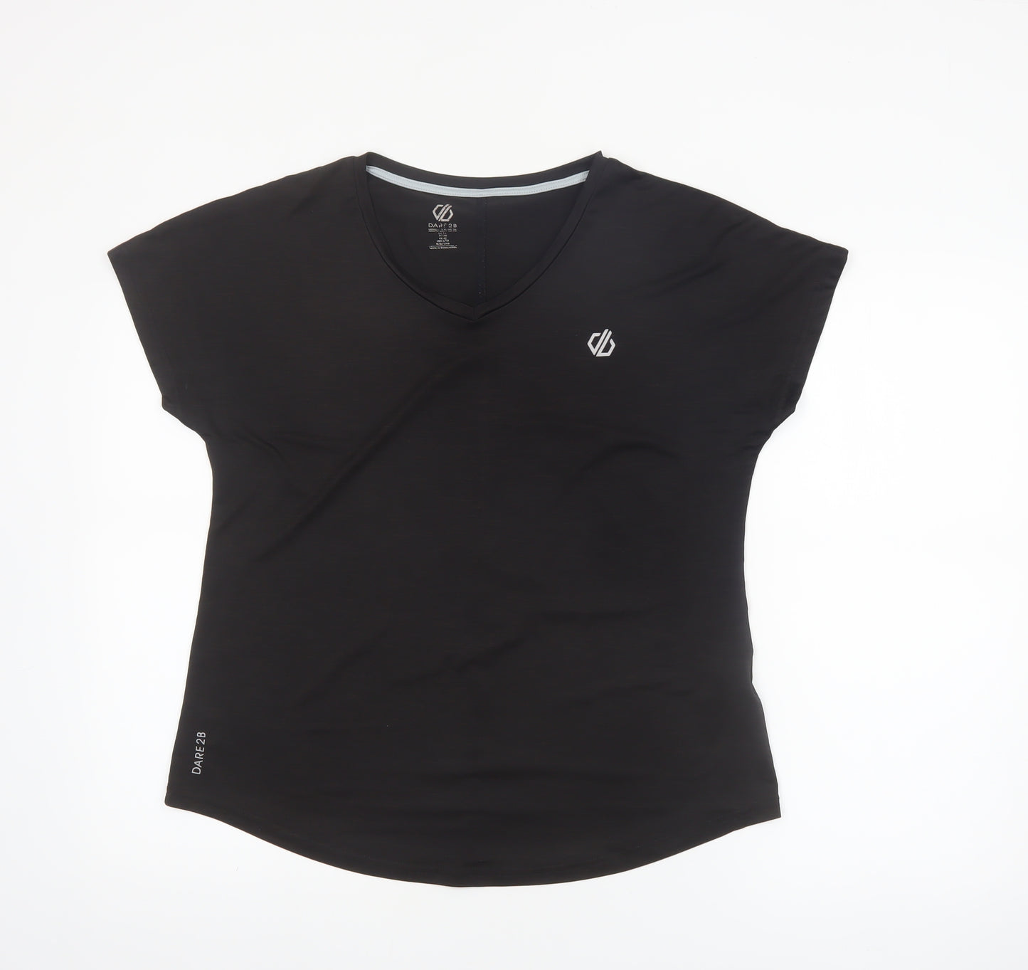 Dare 2B Womens Black Size 14 V-Neck Short Sleeve Active T-Shirt