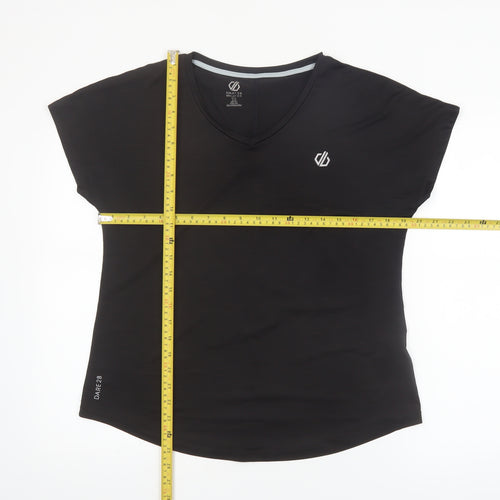 Dare 2B Womens Black Size 14 V-Neck Short Sleeve Active T-Shirt