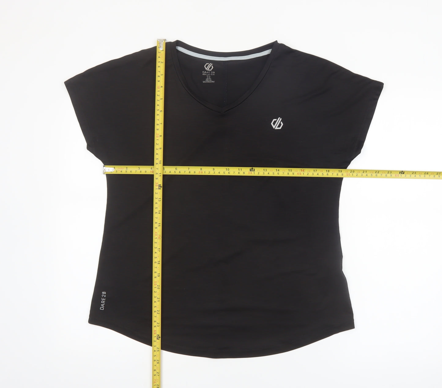 Dare 2B Womens Black Size 14 V-Neck Short Sleeve Active T-Shirt