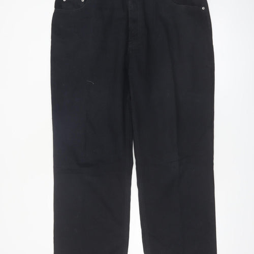 Debenhams Mens Black 38in Regular Fit Cotton Trousers