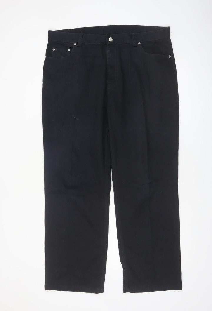 Debenhams Mens Black 38in Regular Fit Cotton Trousers