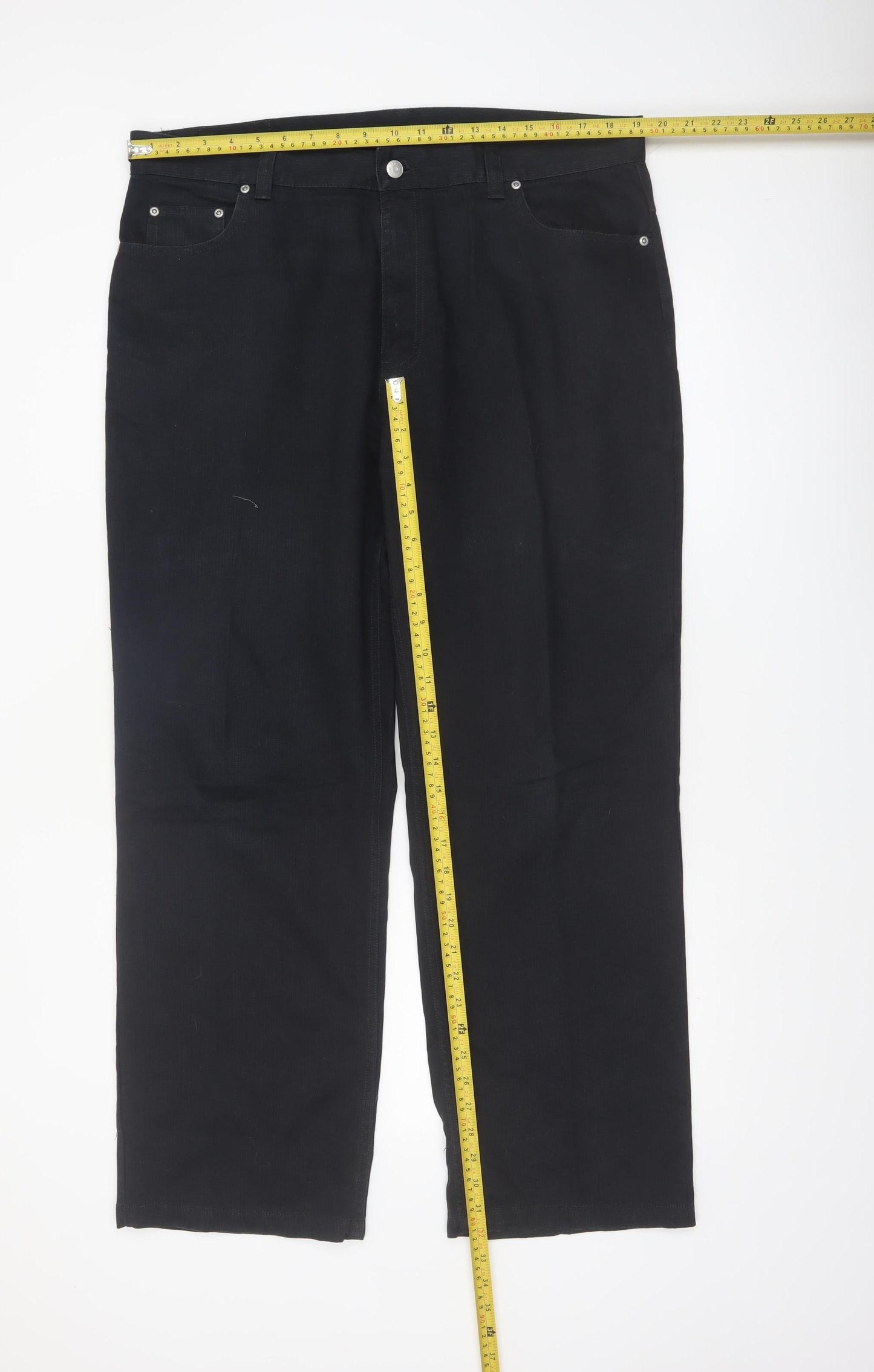Debenhams Mens Black 38in Regular Fit Cotton Trousers