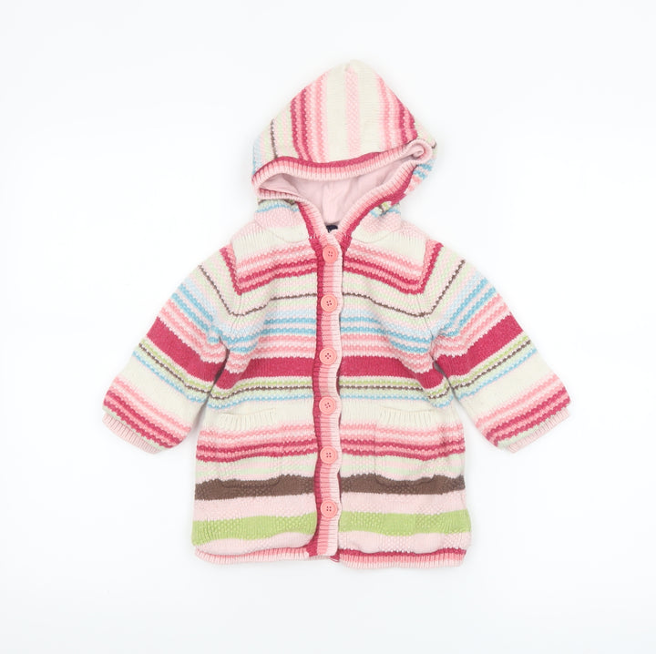 GAP Baby Multicoloured Striped Hooded Knit Cardigan 24 Months