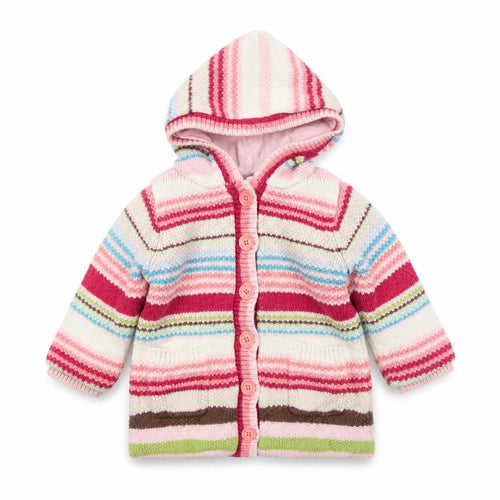 GAP Baby Multicoloured Striped Hooded Knit Cardigan 24 Months