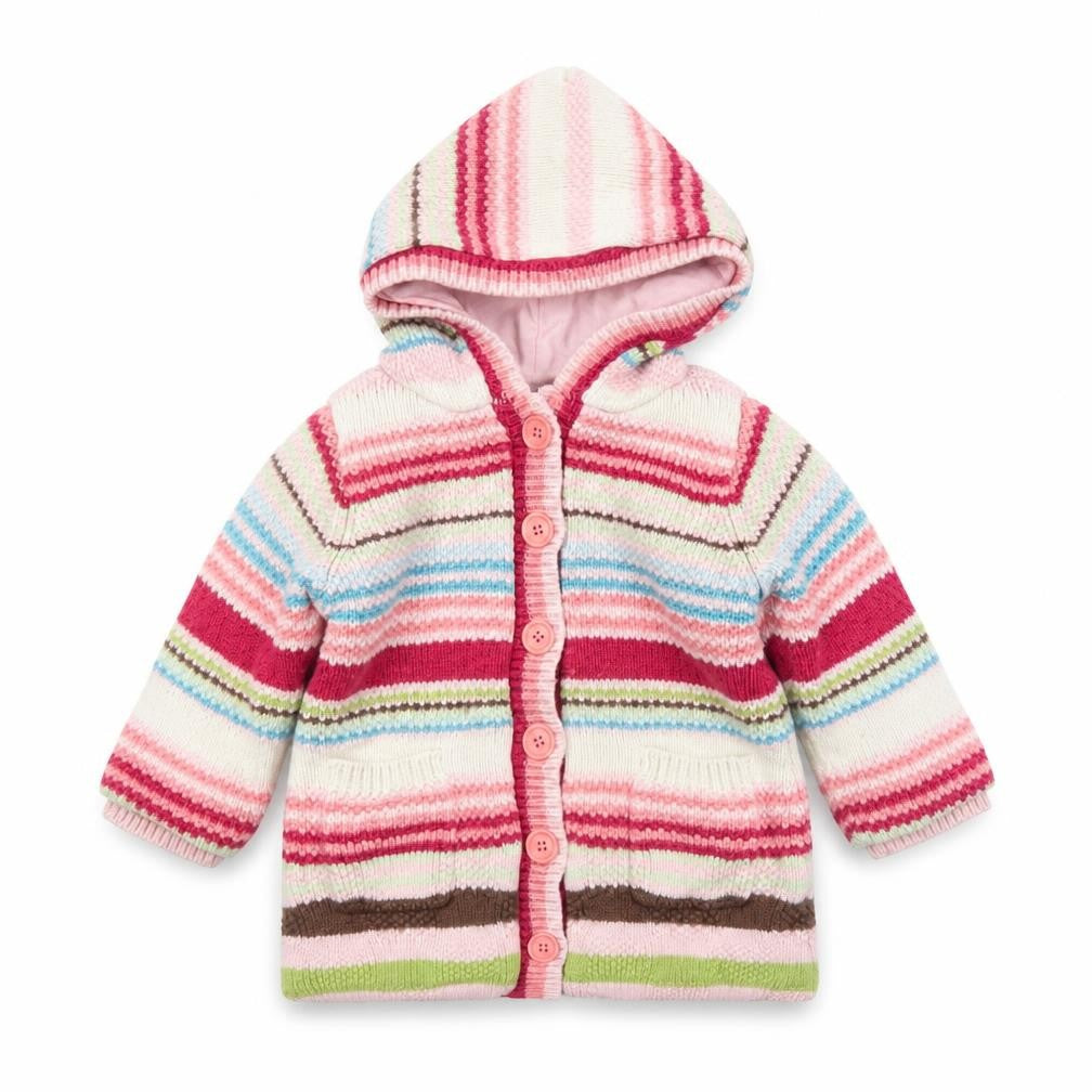 GAP Baby Multicoloured Striped Hooded Knit Cardigan 24 Months