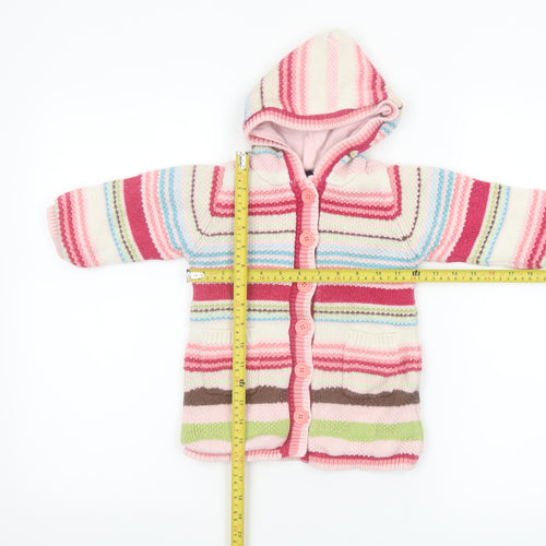 GAP Baby Multicoloured Striped Hooded Knit Cardigan 24 Months