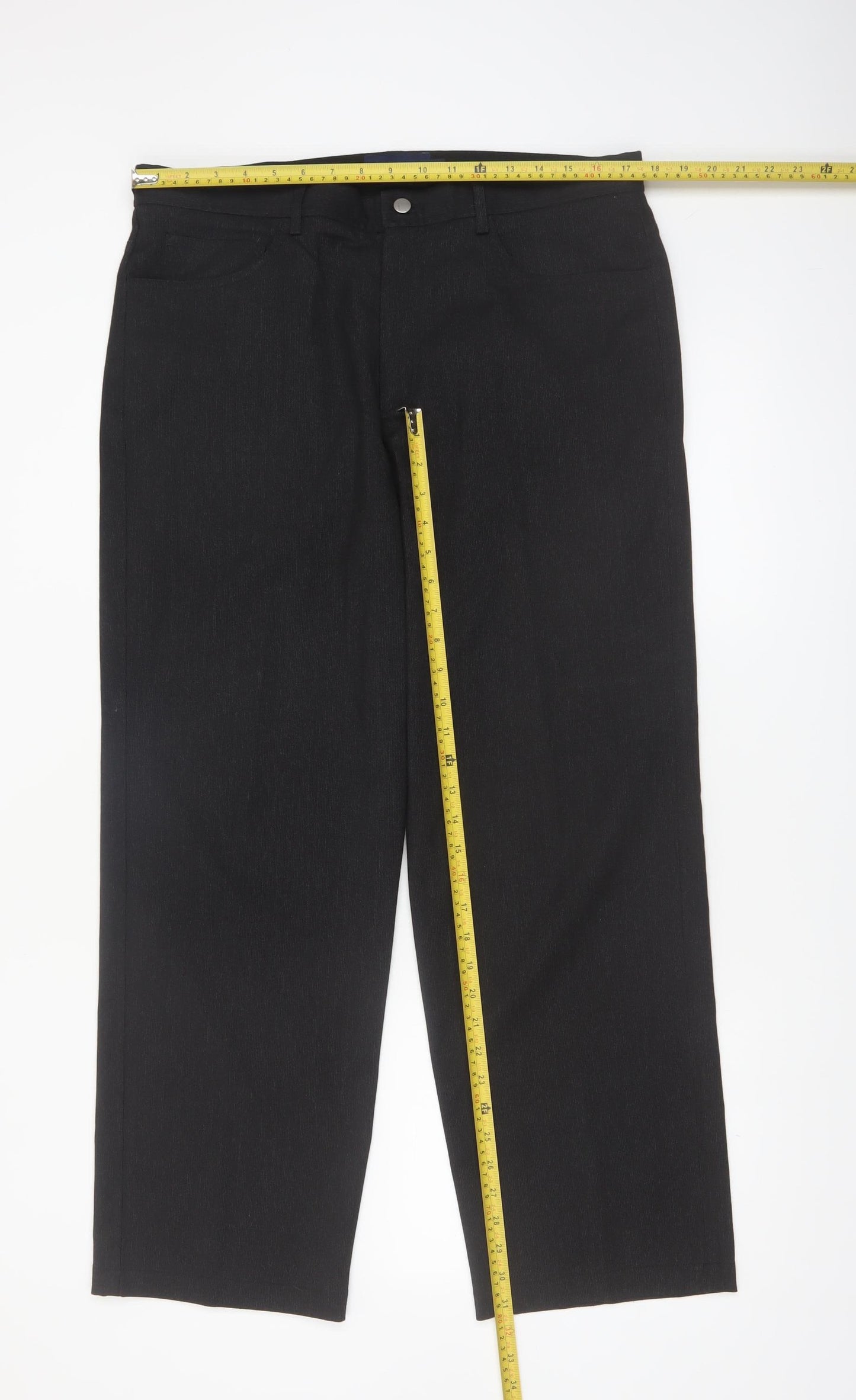 Taylor & Wright Mens Black 36R Straight Formal Trousers